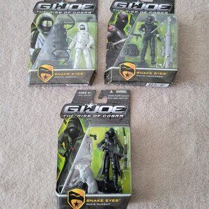 G.I. Joe Snake Eyes Rise of Cobra Lot of 3 Hasbro NWT